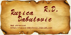 Ružica Dabulović vizit kartica